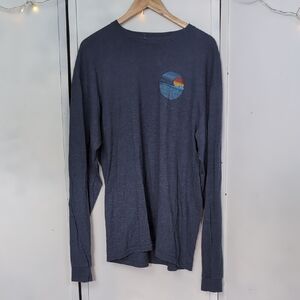 Men's Navy Long Sleeve Shirt with Sunset Patch